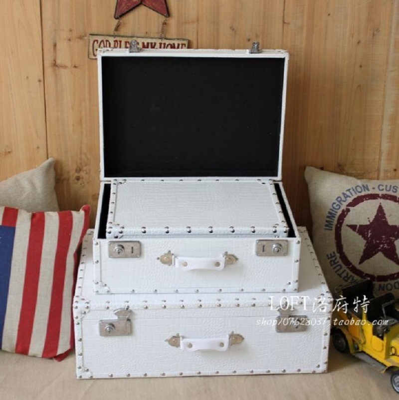 Crocodile Leather Pattern Trav - Retro Vintage Trunk Suitcase 评论和价格