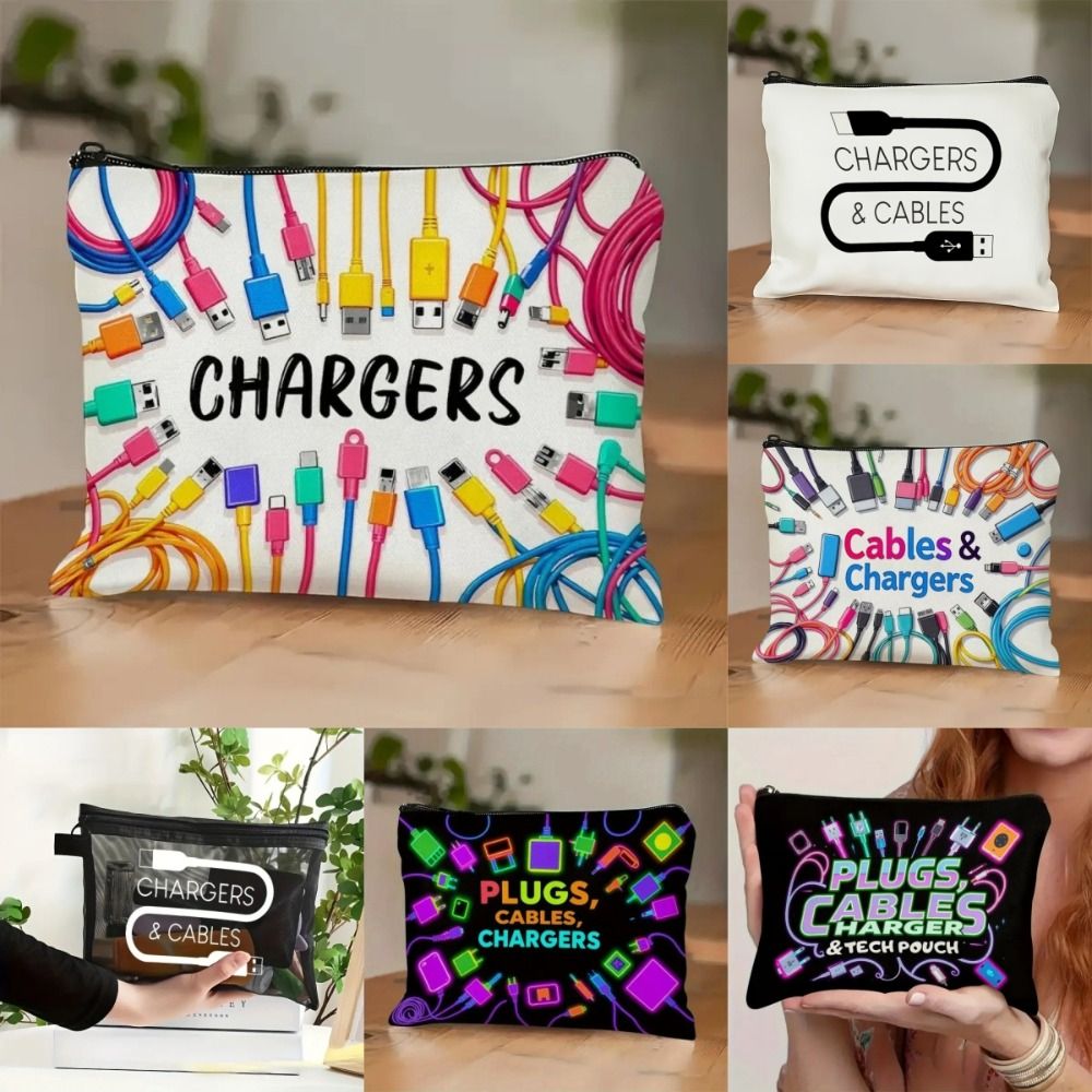 New Canvas Charger Storage Pou - Cosmetic Bags 评论和价格
