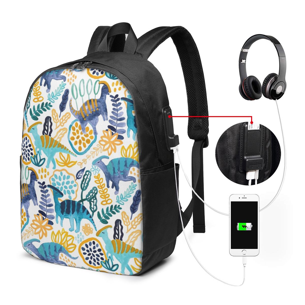 Gouache Parasaurolophuses Back - Travel Bags 评论和价格